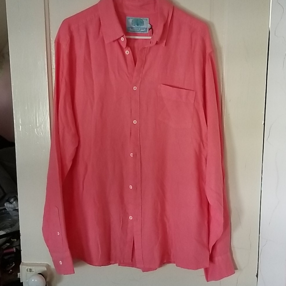 Peacock blue linen shirt